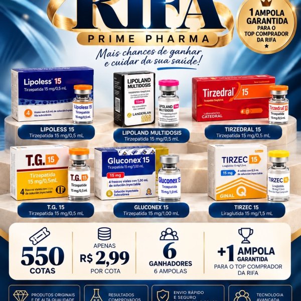 RIFA PRIME PHARMA - 6 Ganhadores, 7 Prêmios!!!!